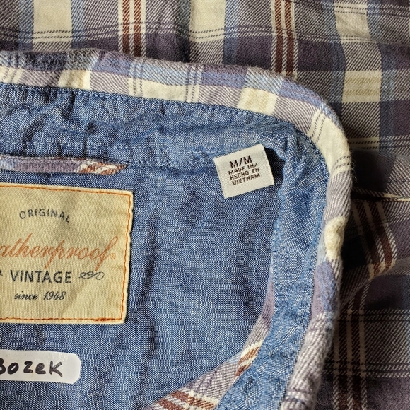 Weatherproof Blue Gray and White Casual Button Down Shirt Men's Size Medium EUC - Picture 4 of 16